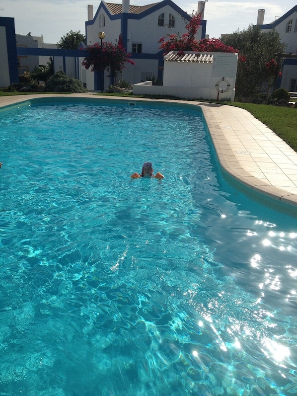 Balcony looking over pool