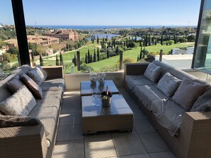 View from the terrace 
Sea, golf curse, lake....
