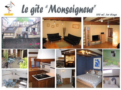 Apartamento grande (100 m²) para 2 a 8 personas (Obernai, Alsacia)