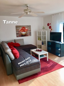 " Tanne " Sonnige, sehr gemütl., moderne FeWo mit schöner großer Terrasse /Wlan 