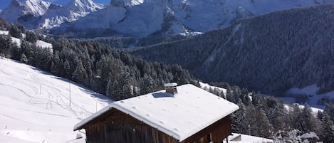 Chalet sous la neige