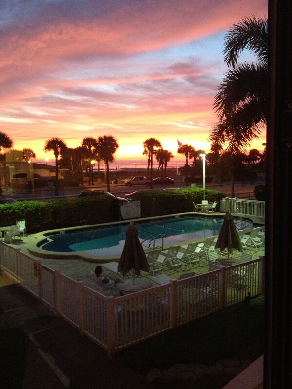 Stunning views of the sunset over the Gulf from the comfort of your living room