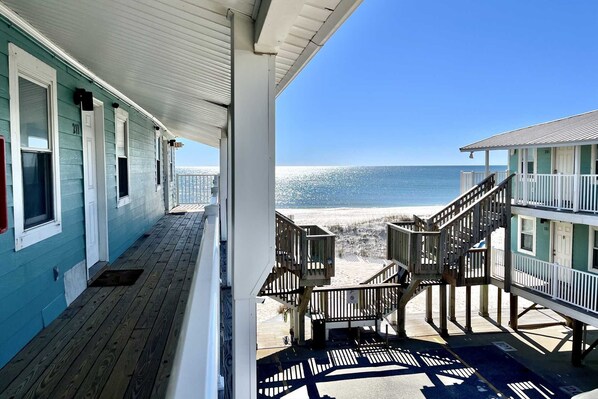 Viiew from common breezeway - just steps to the beach!