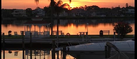 Sunrise out the 20 foot sliding glass doors