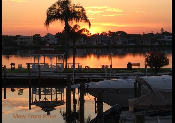 Sunrise out the 20 foot sliding glass doors