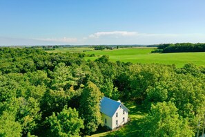 Full site rental includes private access to 60 acres of forest, prairie, pasture