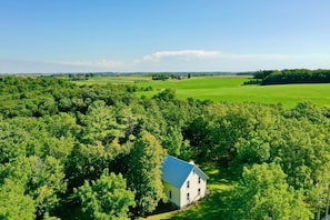 Full site rental includes private access to 60 acres of forest, prairie, pasture