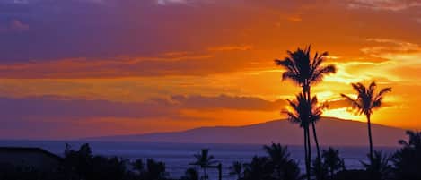 Beautiful sunset view from our lanai