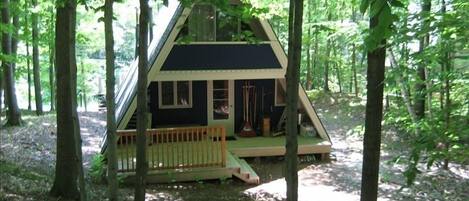 Back of Chalet/Back Deck area looking out to Wooded Lot