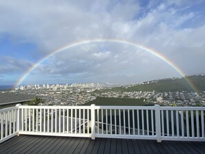 Rainbow after early morning rain over Palolo Valley