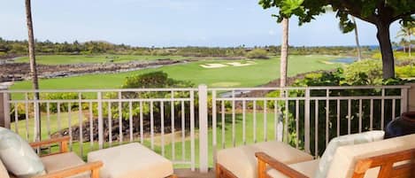 Spectacular views of the Hualalai Golf Course and Ocean