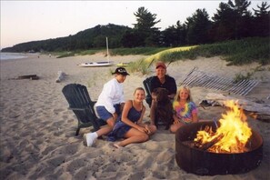 S'mores cooked over a beach fire - priceless family time!