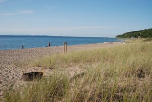 Lake Michigan with Manitou Islands in the distance.