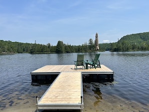 Dock with a sandy beach