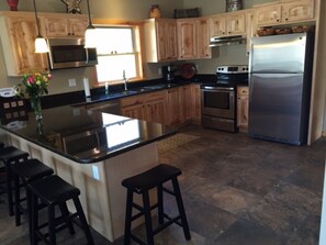 New kitchen and breakfast bar
