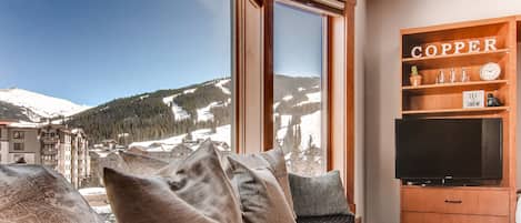 Bench seat, with incredible views of the slopes