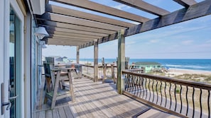 Plenty of room on main level deck off kitchen/dining room.