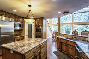 Large Kitchen with lots of working space. It overlooks the Great Room.