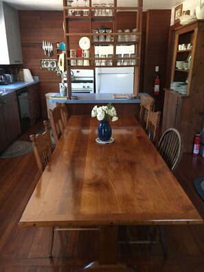 Kitchen/ dining room. Large table to accommodate all the family. 
