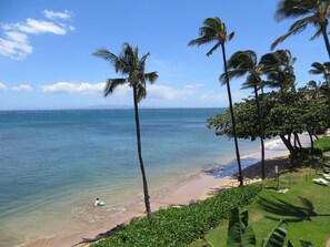 View from the Lanai looking toward Maalaea Bay Harbor and Kanai A Nalu complex