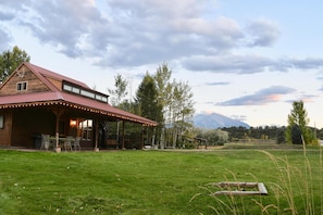 Side view of house, front yard and majestic Mt. Sopris 