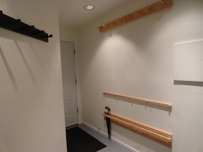 Entrance hallway with ski and snowboard rack