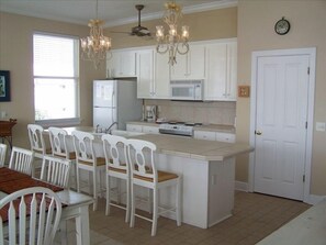 Kitchen is fully equipped and stocked