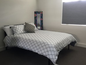 New Queen size bed/bedding.