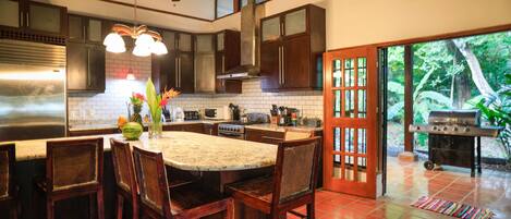 Casa Amore's kitchen is fully stocked with many appliances and more