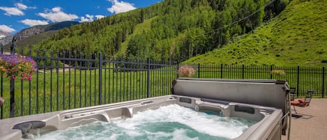 Outside hot tub near our Telluride condo rental