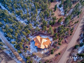 Aerial view of house
