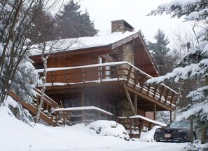 Taken from our North driveway. The ski lift crosses above the road just behind. 