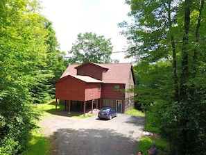 Drone Shot Of The Cabin Shows Plenty Of Parking And Privacy!