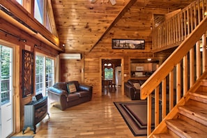 Open Floor Plan Plan With Living Room, Kitchen And Dining Area. 