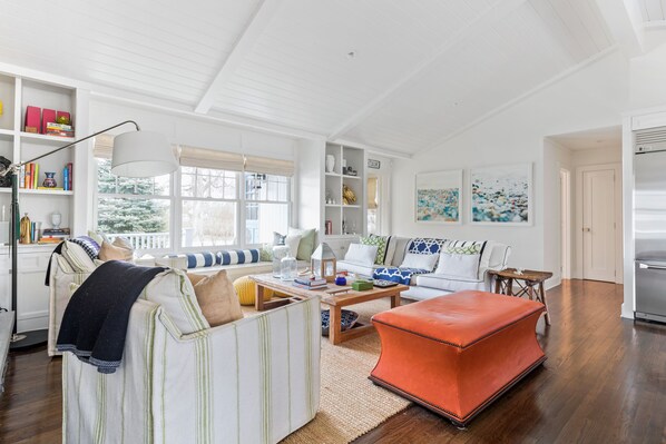 Light filled beachy livingroom is the ultimate Montauk retreat.