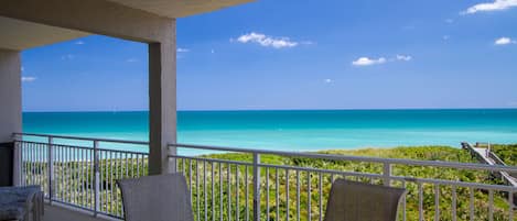 Beautiful View from our double balcony (older patio furniture shown)