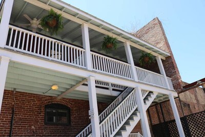   Perfect downtown location! Often, live music in the courtyard .