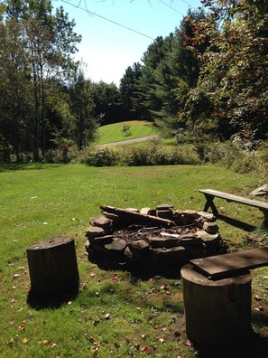 Make s'mores or tell stories by the fire pit