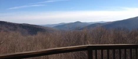 View from back deck and living room and master bedroom