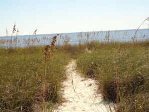 Walkway from the house to the beach