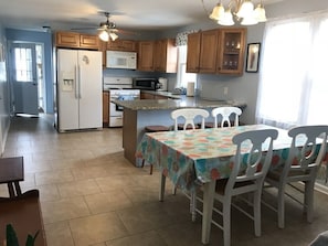 The open floorplan allows for ease of conversation and entertaining.