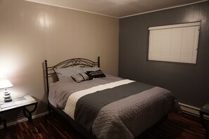 Bedroom 1 with Queen Bed. Adjoins Bathroom