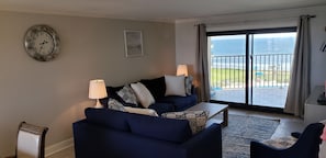 Living Area with Ocean Front View Brand New Furniture