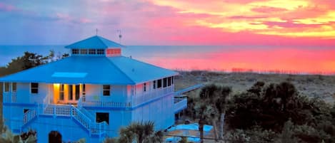 The sun sets right in front of CocoHut. 2015 photo - now a neighbor on right lot