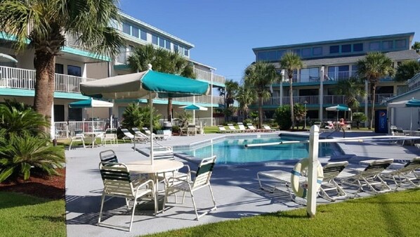 This is our beautiful pool just walk out from out patio to enjoy the sunshine.