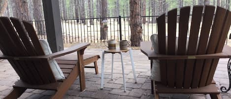 Backyard seating with view