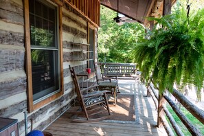 Cup of coffee and enjoy morning on our 52 ft front porch and  swing  awhile .