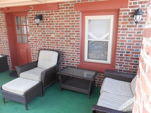 Rear  of House Entrance, and covered porch area