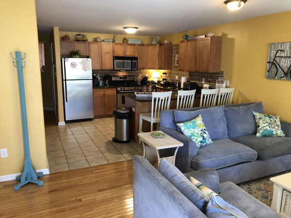 Living room and kitchen