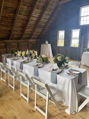 Our 24- by 26-foot indoor studio ideal for receptions of up to 20.